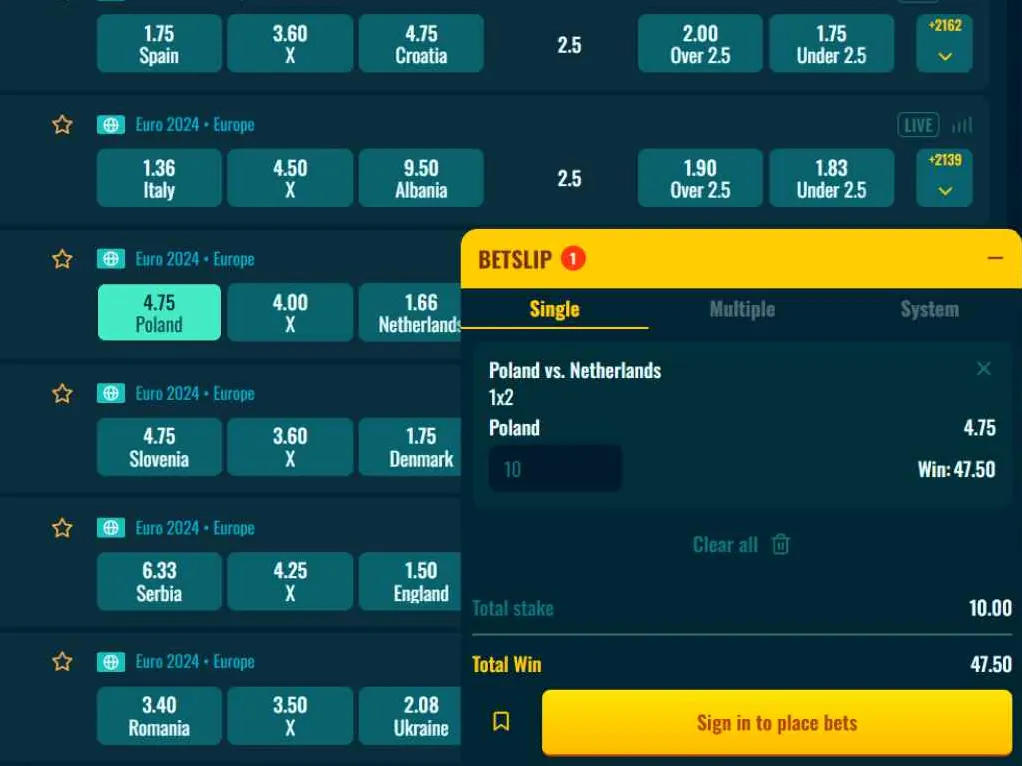 Proceso de apuestas y retiros en Spinanga