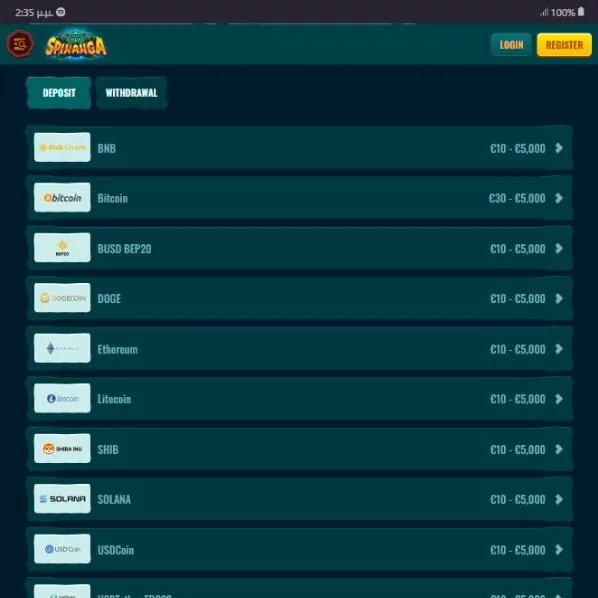 Métodos de pago seguros en Spinanga Casino